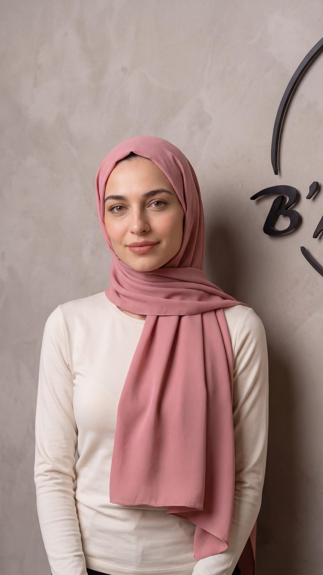 Şeker Pembe Medine İpeği Şal – Yumuşak Dokulu, Dökümlü, Günlük ve Özel Gün Kullanımına Uygun