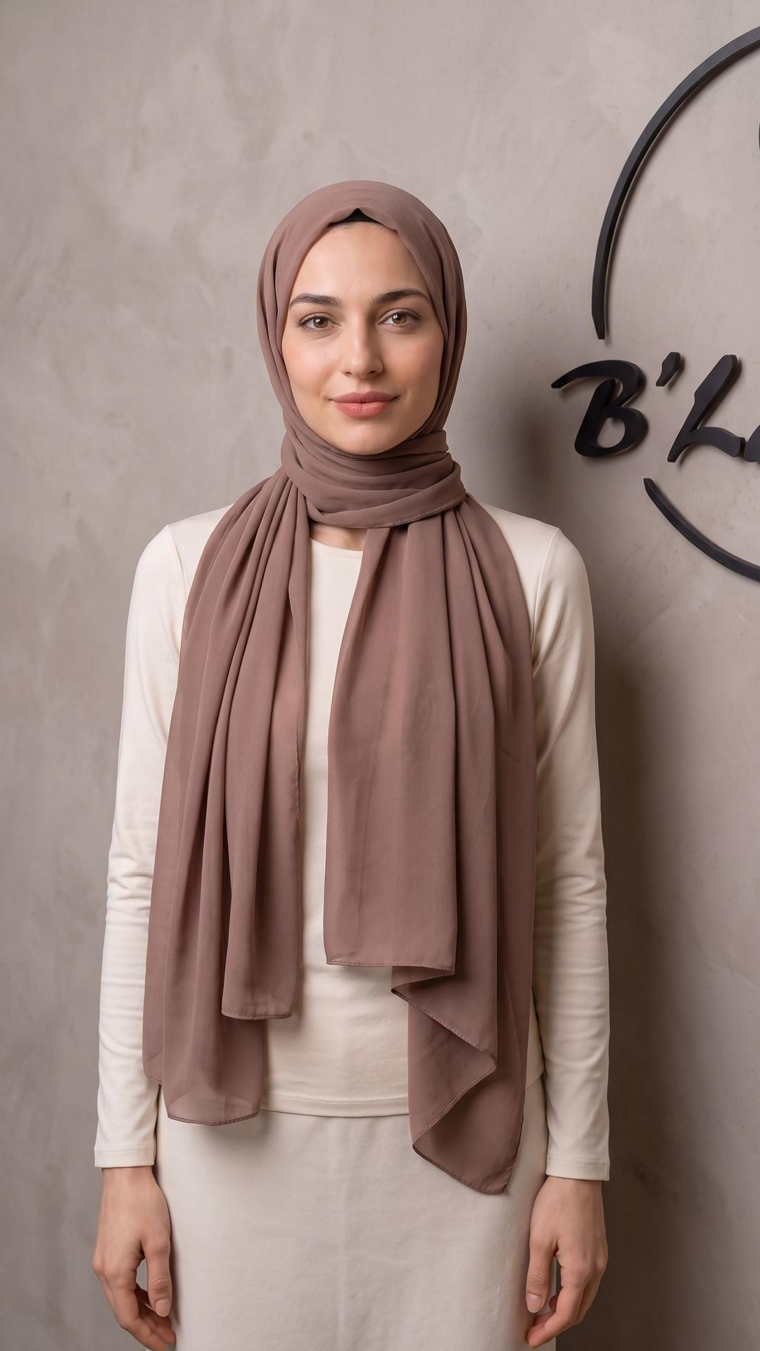 Mocha Şifon Şal